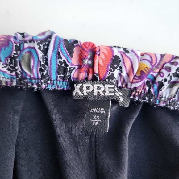 Express Women's Vine Floral Print Strapless Hi-Lo Wrap Dress Blue Pink XS - Picture 13 of 13